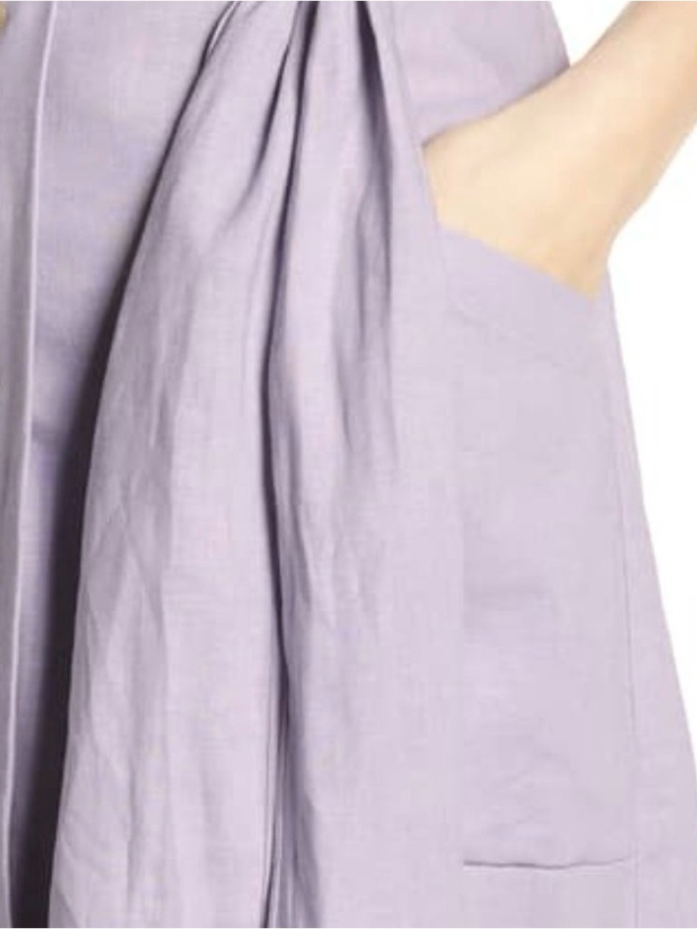 Gal Meets Glam Vanessa Lavender Linen Blend Button Front Midi Dress Size 12 - Picture 4 of 13